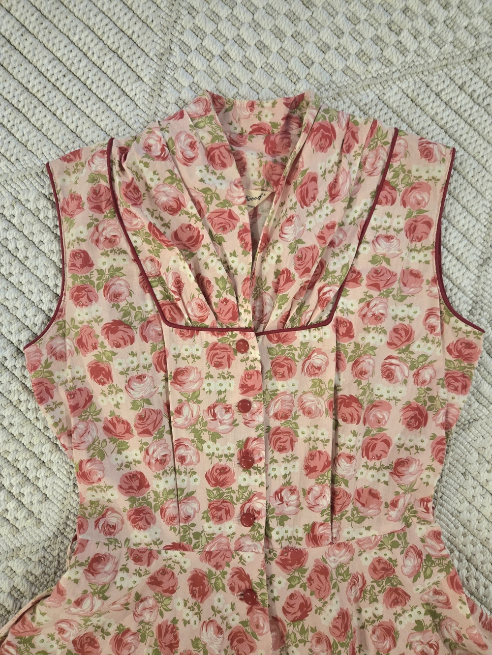 1950s Penneys Brentwood Floral Vintage  Pink Dress - Picture 2 of 13